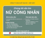 Thông báo tuyển dụng công nhân nữ]