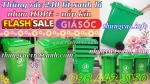 Thùng rác nhựa 240l nắp kín màu xanh lá