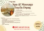 Ttq spa tuyển quản lý, lễ tân và ktv