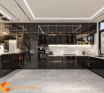 Tủ bếp acrylic gỗ mdf thiết kế thanh lịch, hiện đại