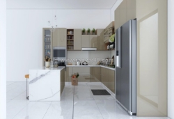 Tủ bếp nhựa picomat phủ acrylic sáng đẹp