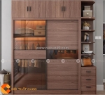 Tủ quần áo cánh kính gỗ công nghiệp mdf cửa lùa hiện đại