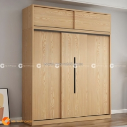 Tủ quần áo cửa lùa gỗ mdf tone màu trang nhã tinh tế