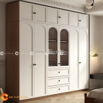 Tủ quần áo gỗ công nghiệp màu trắng sang trọng thời thượng