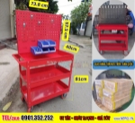 Xe đẩy 3 ngăn đựng & treo đồ nghề - tiện lợi cho xưởng gara