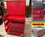 Xe đẩy dụng cụ 3 tầng bảng treo kt 738x570mm - xe đẩy đồ nghề