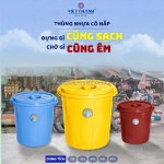 Xô nhựa tròn có nắp giá rẻ