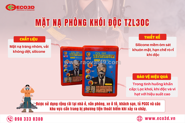😷 mặt nạ phòng khói độc tzl30c