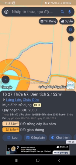 5500mv đất cây lâu năm , gần 50m mt nhựa gần hồ đá đen