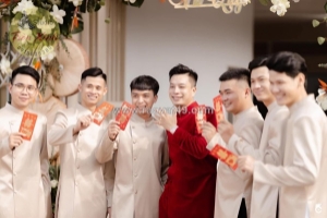 Áo dài bưng quả plussize sáng dạ, chỉnh chu trong ngày cưới