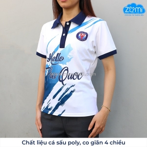 Áo thun đồng phục cổ trụ – hello phú quốc