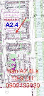 Bán a2.4 lk 10-9 nhìn trường học dt 100m2 mt 5m hướng bắc, đường 14 m cuối năm