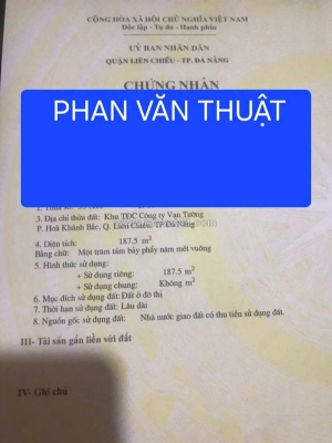 Bán đất đường phan văn thuật nằm song song nguyễn tất thành - sát biển
