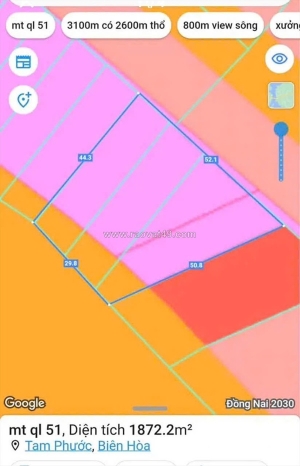 Bán đất mặt tiền quốc lộ 51 .thuộc phường tam phước. tp biên hòa -0909808615