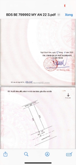 Bán đất mt đường mỹ an 22 - ngũ hành sơn .dt 92m2 giá 9ty8 thương lượng lh