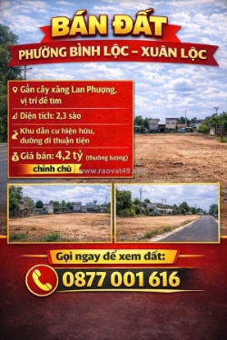 Bán đất phường bình lộc – xuân lộc - đồng nai