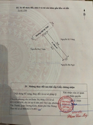 Bán lô 0m² tân lập – tân thành – dương kinh  giá 1x triệu/m² – đường 6m có