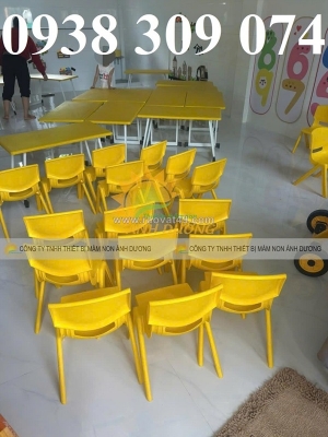 Bàn mầm non chân gập,bàn ghế mầm non, bàn bán nguyệt mầm non