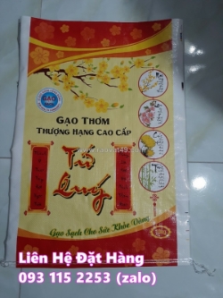 Bao đựng gạo 5kg 10kg 25kg chống ẩm, dệt chắc, in ấn sắc nét cho sản phẩm gạo
