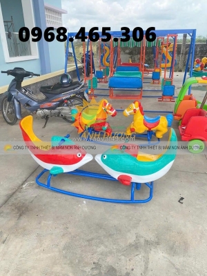 Bập bênh lò xo trẻ em, bập bênh sắt trẻ mầm non, bập bênh thiên nga
