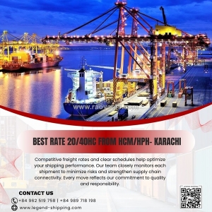 Best rate 20/40hc from hcm/hph - karachi