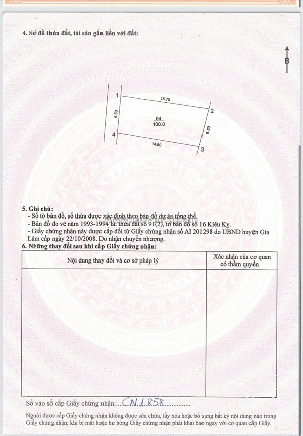 Cần bán 100 m2 đất kiêu kỵ - gia lâm, giá chỉ 6.6 tỷ, lh 0985865658