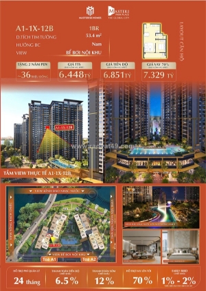 Căn hộ 1pn đáng mua nhất masteri park place - the global city an phú