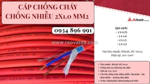 Cáp chống cháy chống nhiễu 2x1.0 mm2 giao nhanh thanh hóa, nghệ an, hà tĩnh.
