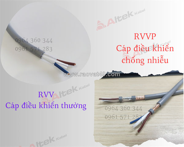 Cáp điều khiển, cáp tín hiệu 2x0.5, 2x0.75, 2x1.0, 2x1.5 altek kabel