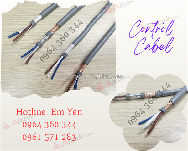 Cáp điều khiển, cáp tín hiệu 2x0.5, 2x0.75, 2x1.0, 2x1.5 altek kabel