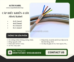 Cáp điều khiển chống nhiễu/ không chống nhiễu 4x0.5, 4x0.75, 4x1.0, 4x1.5