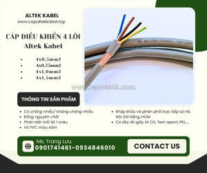 Cáp điều khiển chống nhiễu/ không chống nhiễu 4x0.5, 4x0.75, 4x1.0, 4x1.5