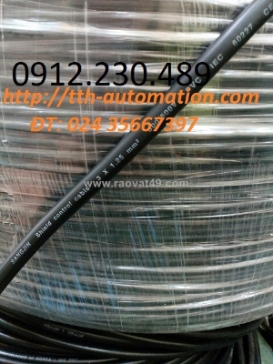 Cáp điều khiển chống nhiễu sangjin 3×1.25 nhiệt độ làm việc cực đại 70ºc