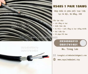 Cáp tín hiệu âm thanh rs485 1 pair  awg hà nội, đà nẵng, hcm