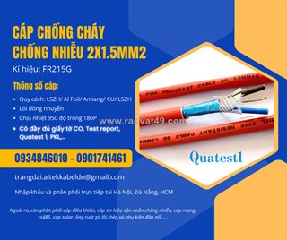Cáp tín hiệu fr 2x1.5 chống cháy chống nhiễu altek kabel