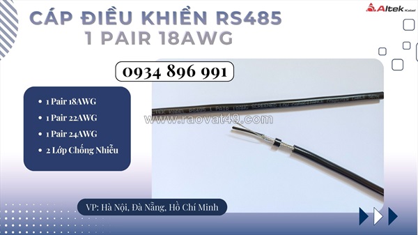 Cáp tín hiệu rs485 1 pair  awg có sẵn thanh hóa, nghệ an, hà tĩnh