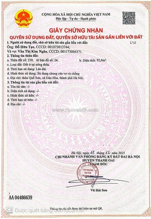 Chính chủ bán  lô mặt hồ quế sơn, tân ước, vài bước chân ra khu cao tầng, khu