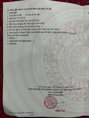 Chính chủ cần bán đất diện tích lớn –  tân châu - tây ninh-thoáng mát – hưởng