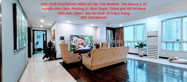 Chính chủ cần cho thuê gấp penthhouse tại phường 22, bình thạnh, hcm
