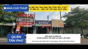 Cho thuê nhà mặt tiền thoại ngọc hầu q.tân phú 212m² - gần ngã tư bốn xã -
