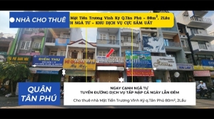 Cho thuê nhà mặt tiền trương vĩnh ký q.tân phú 80m², 2lầu - cạnh ngã tư -