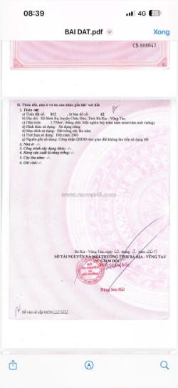 Chủ cần bán lô đất xã bình ba, châu đức - bà rịa vũng tàu
- diện tích ngang 26