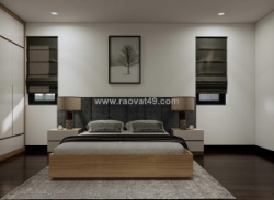 Combo phòng ngủ gỗ công nghiệp màu trắng phối vân gỗ hiện đại