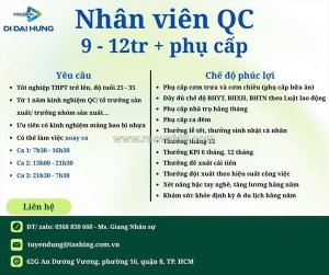 Công ty tnhh di đại hưng chuyên sản xuất bao bì nhựa & nhựa gia dụng cần tuyển