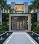 Cửa cổng nhôm trượt quay hoàng gia hệ nẹp rời 8.0 màu xám đá chất lượng tại tphcm