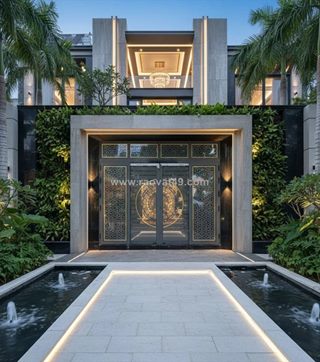 Cửa cổng nhôm trượt quay hoàng gia hệ nẹp rời 8.0 màu xám đá chất lượng tại tphcm