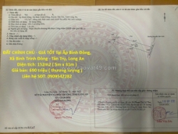 Đất chính chủ - giá tốt tại ấp bình đông, xã bình trinh đông - tân trụ, long an