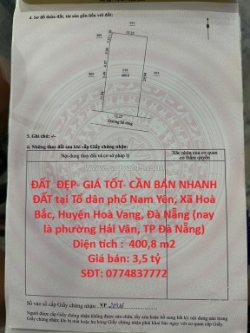 Đất  đẹp- giá tốt- cần bán nhanh đất tại xã hoà bắc, hoà vang, đà nẵng
