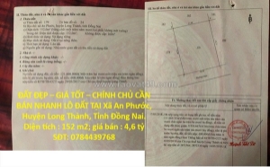 Đất đẹp – giá tốt – chính chủ cần bán nhanh lô đất tại xã an phước, huyện long