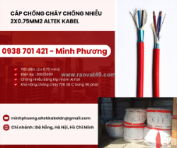 Dây cáp điện chống cháy chống nhiễu 2 lõi 0.75mm2 đà nẵng, hà nội, hồ chí minh